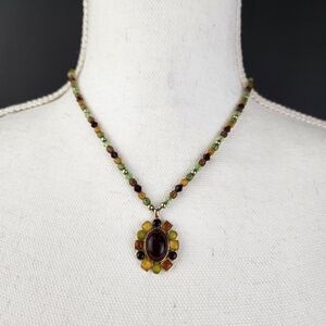 VIDA Jewels Multi-colored Stones Necklace Choker with Extender Chain 16"-17.5"